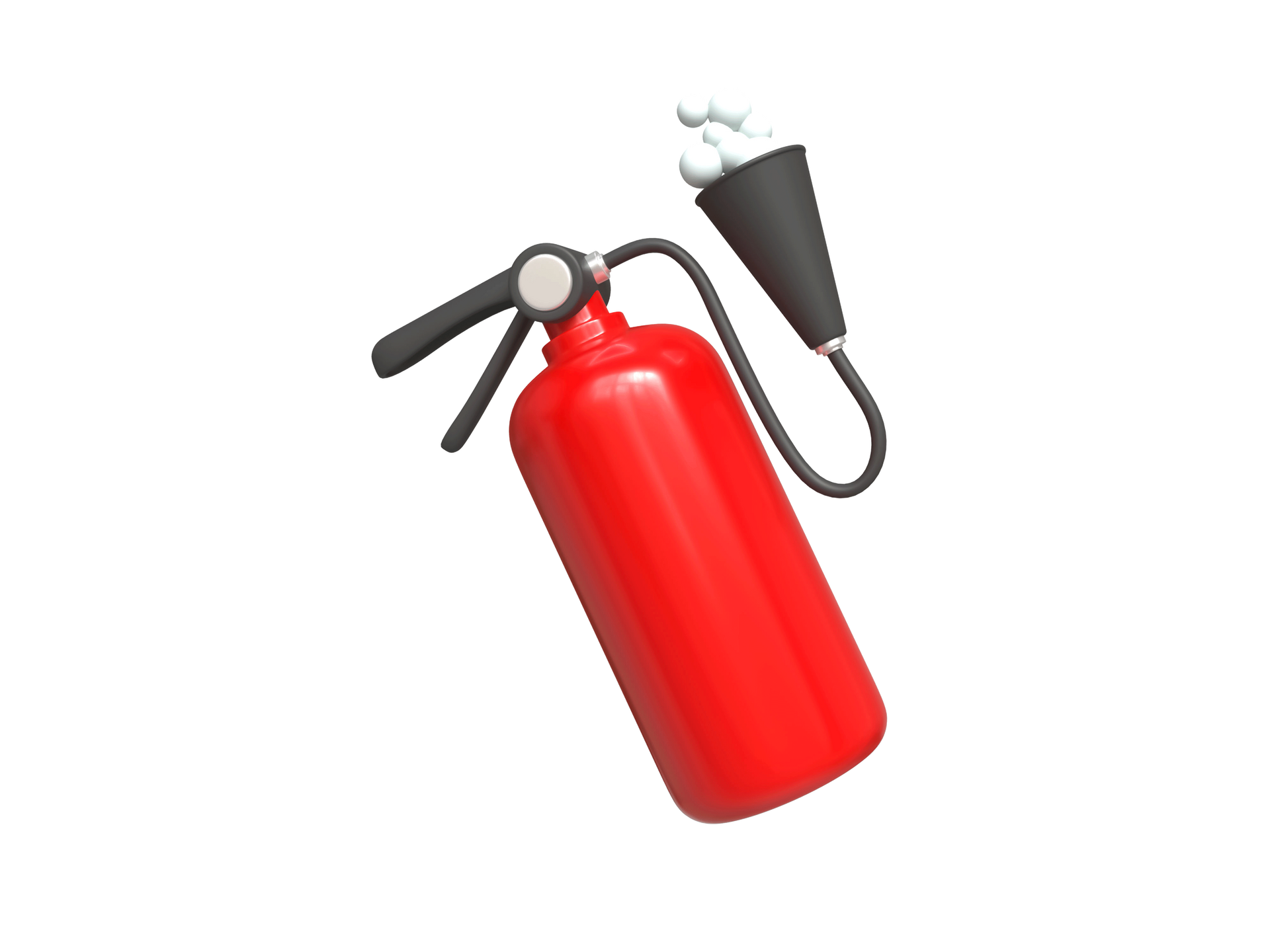 Extincteur rouge à buse noire.