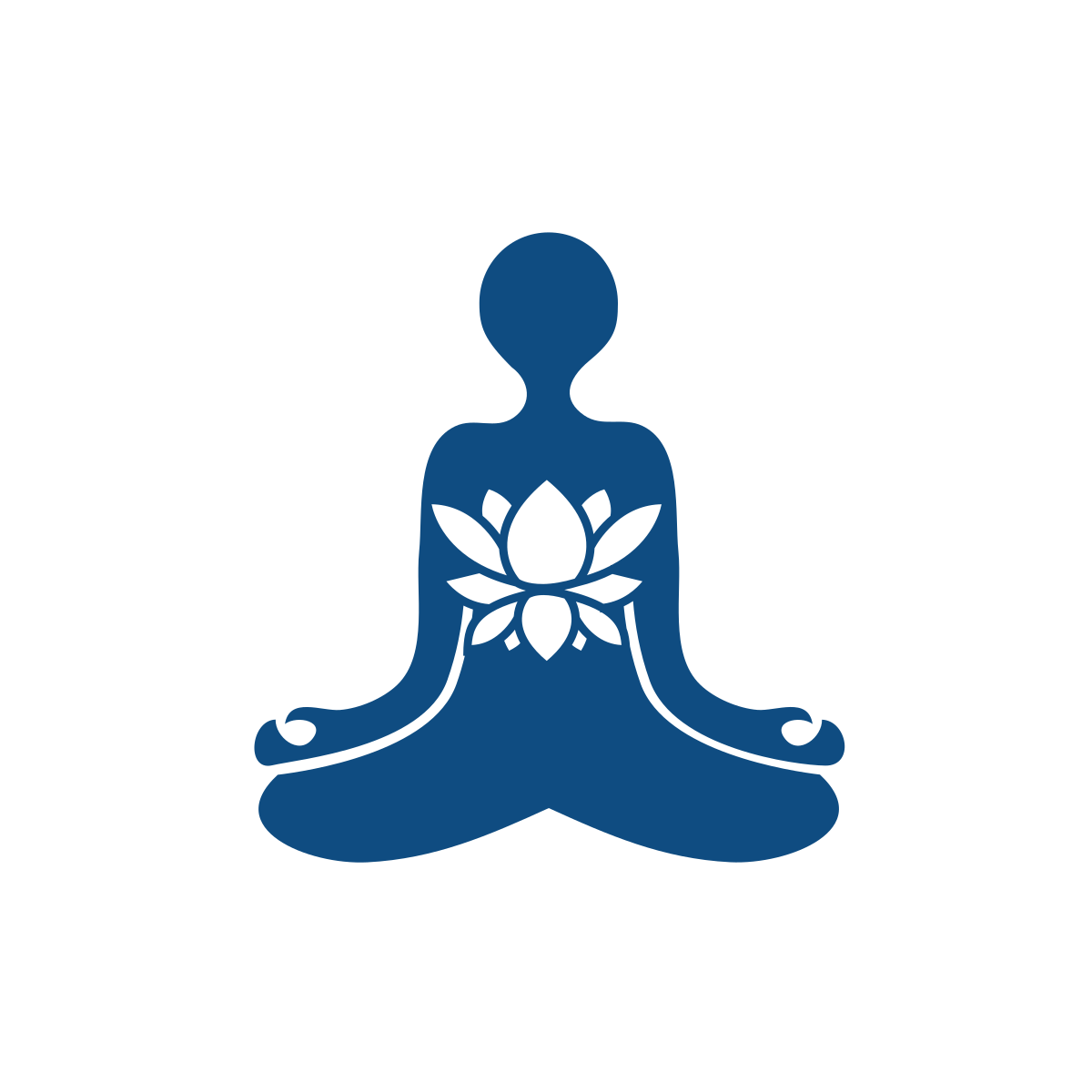 Picto yogi avec lotus sur la poitrine, page d'accueil