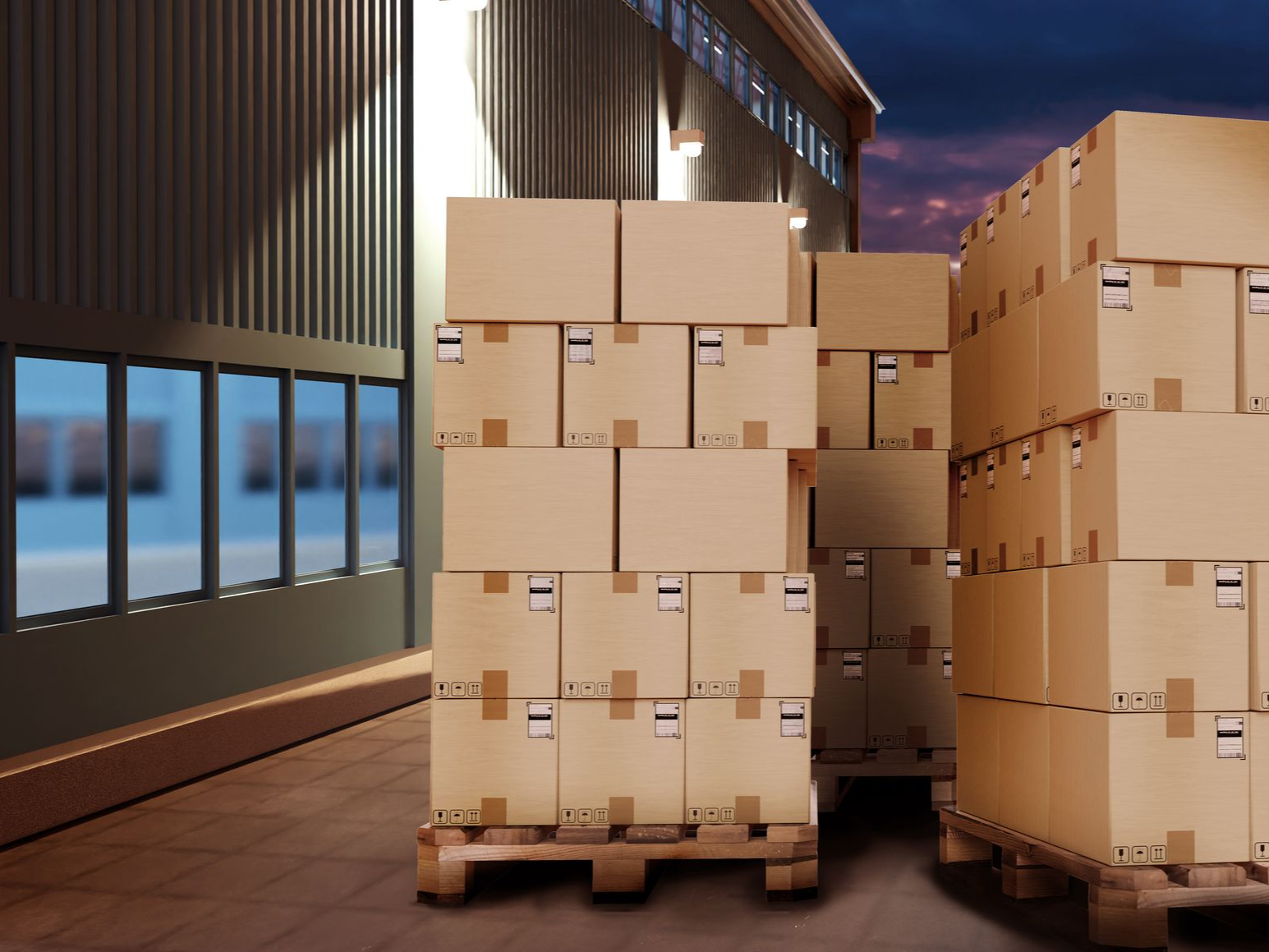 Des colis sur palettes.