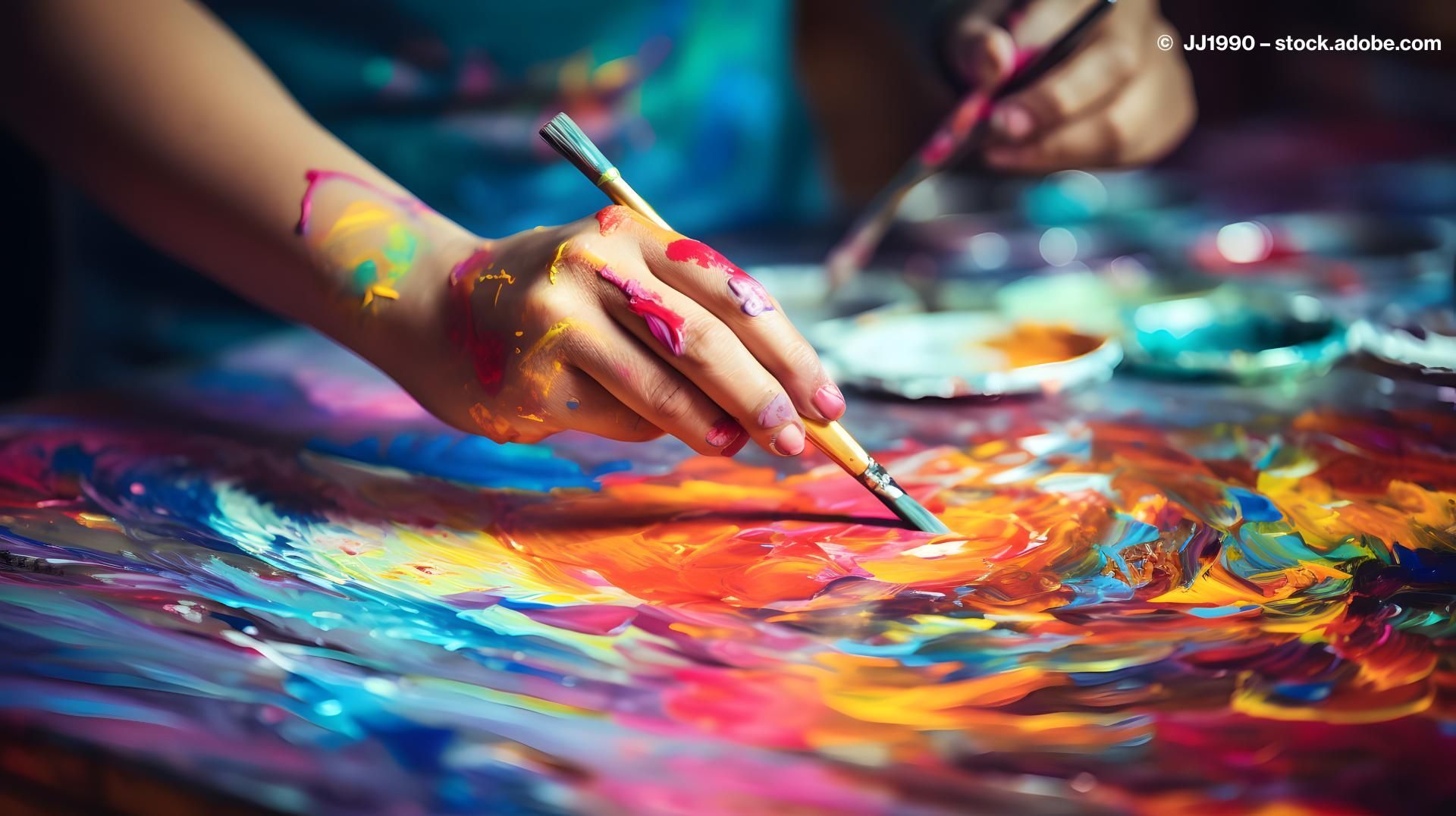 Ausdrucksmalen mit bunten Farben