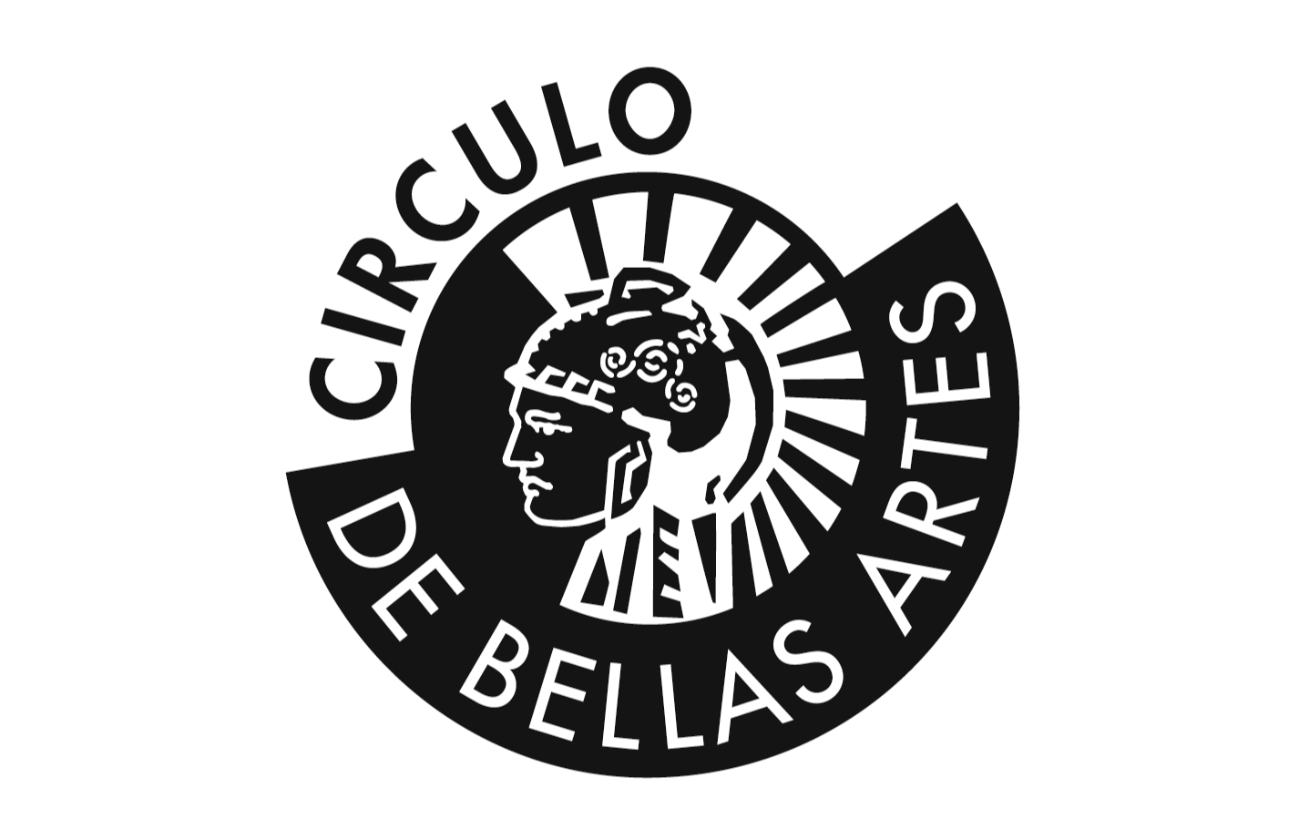 Un logotipo en blanco y negro para el círculo de bellas artes.
