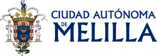 A logo for ciudad autonoma de melilla with a coat of arms