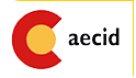 Un logotipo rojo y amarillo con la palabra aecid en él.