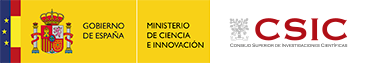 Una bandera española junto a un logo del CSIC