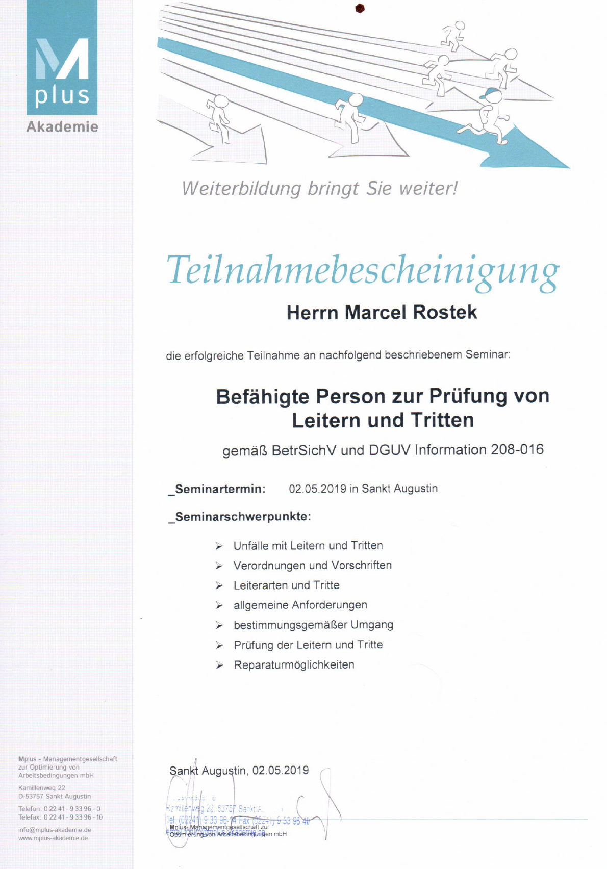 Zertifikat - Brandschutz Rostek