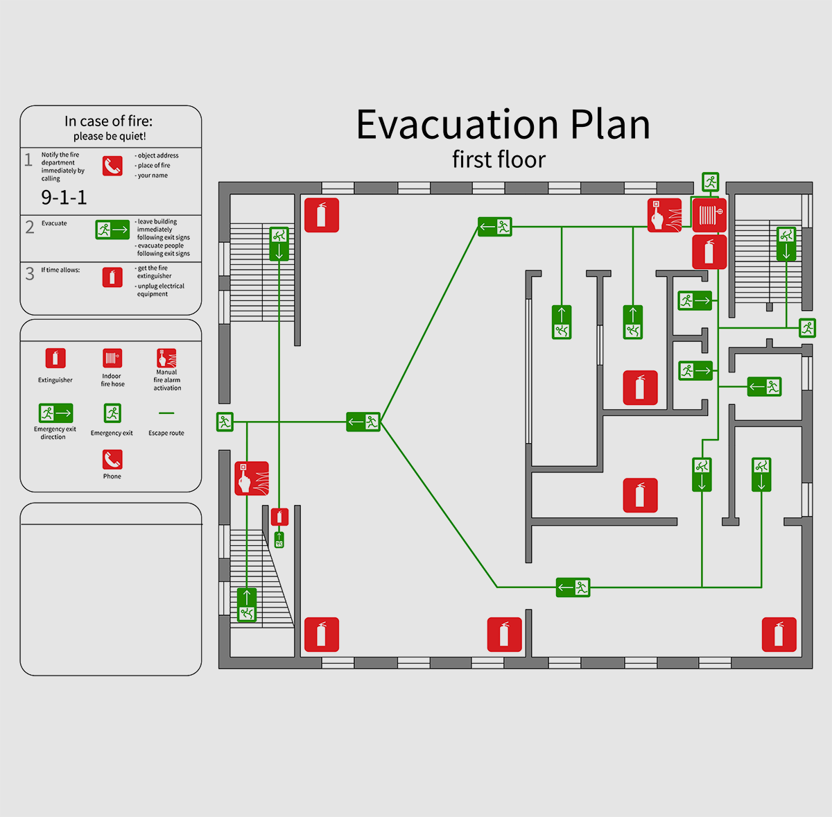 Flucht- und Rettungspläne