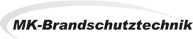 MK-Brandschutztechnik-Logo in fetter schwarzer Schrift auf hellgrauem Hintergrund