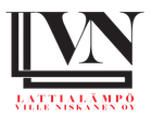 Black logo with "LW" letters and company name "Lattialämpö Ville Niskanen Oy" in red.
