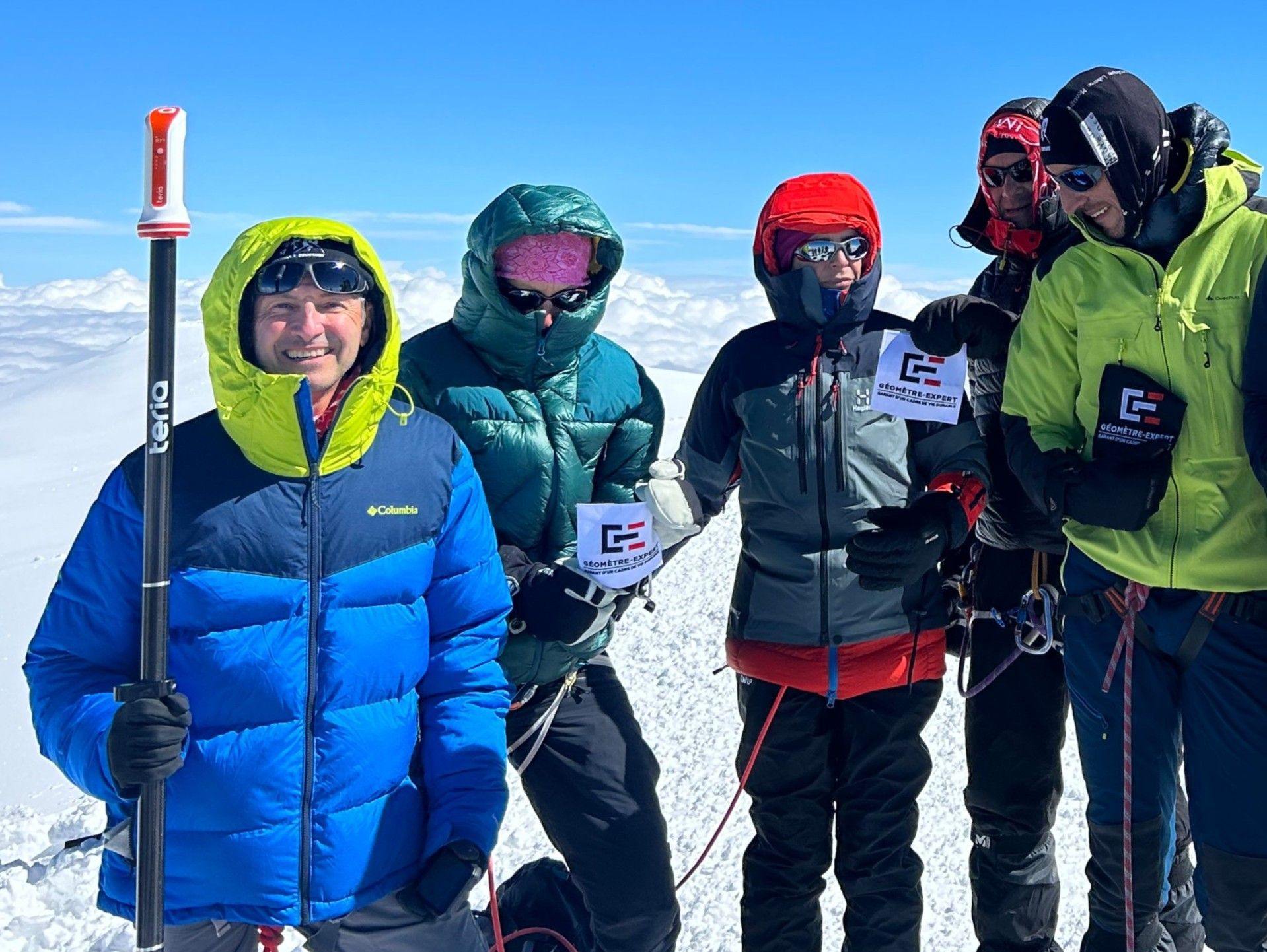 L'équipe du cabinet Géomètres-Experts sur le Mont-Blanc