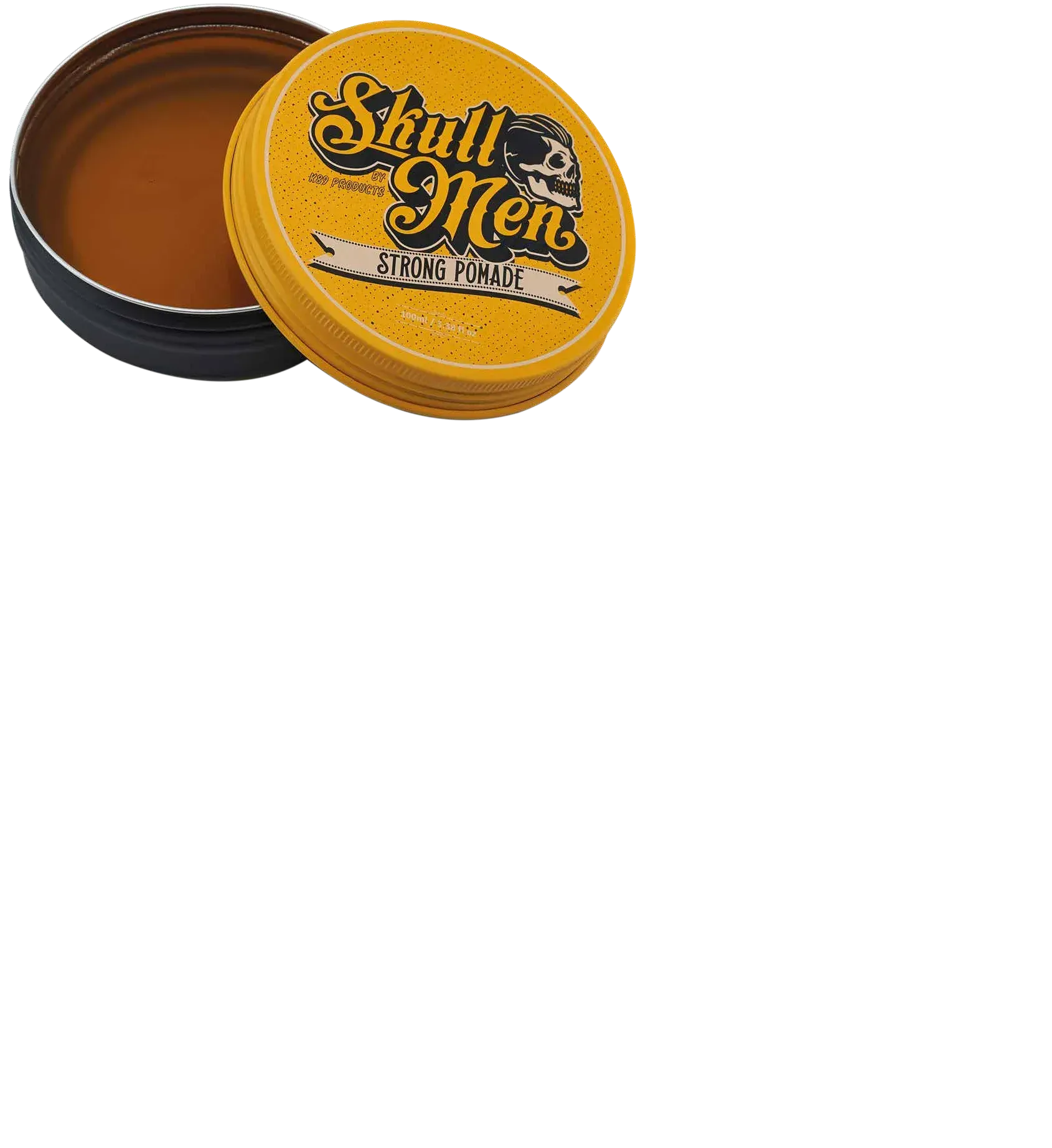 Una lata amarilla con la palabra