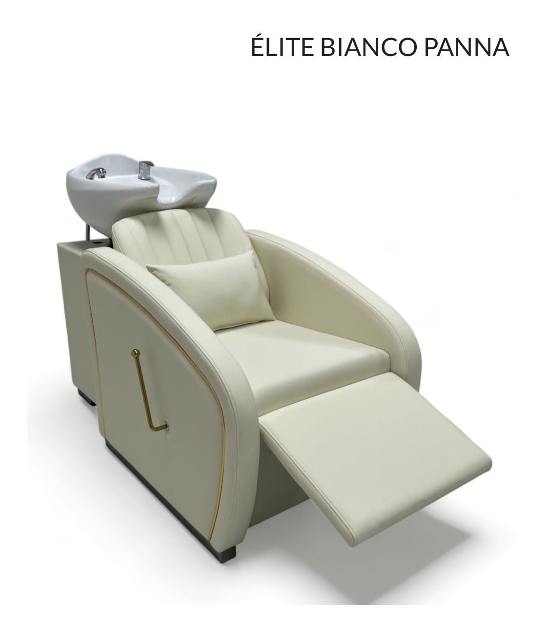 Una silla blanca con la palabra élite escrita en ella.