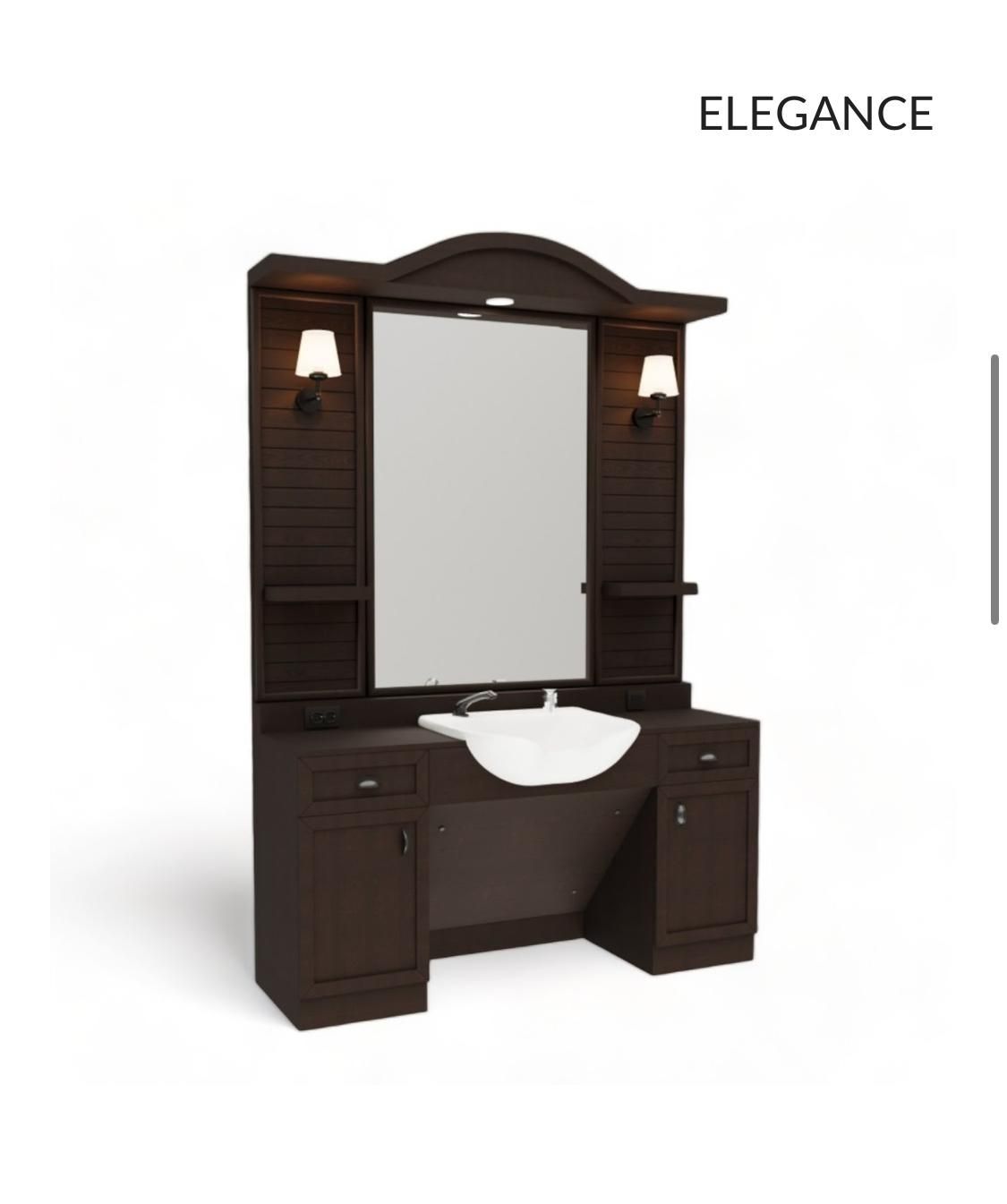 Un tocador de baño con lavabo y espejo.