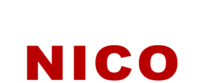 La palabra nico está escrita en rojo sobre un fondo blanco.
