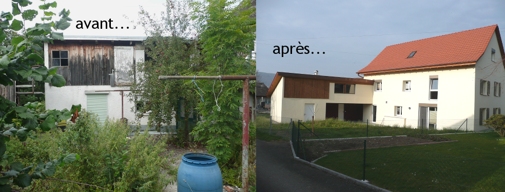 Avant et après Remise en valeur d'une villa à Courtételle - Impact SA