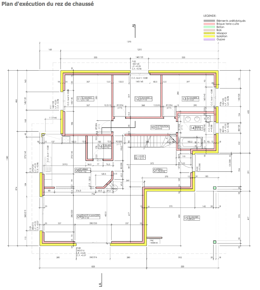 Plan d'execution du rez de chaussé