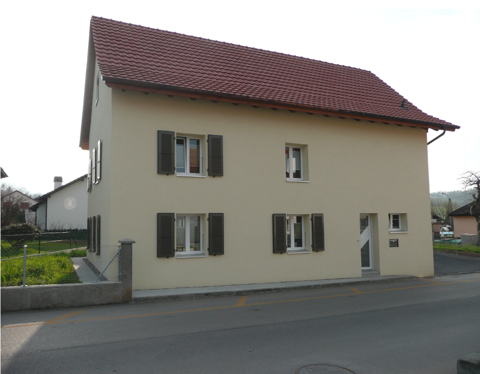 Vue de la route Remise en valeur d'une villa à Courtételle - Impact SA