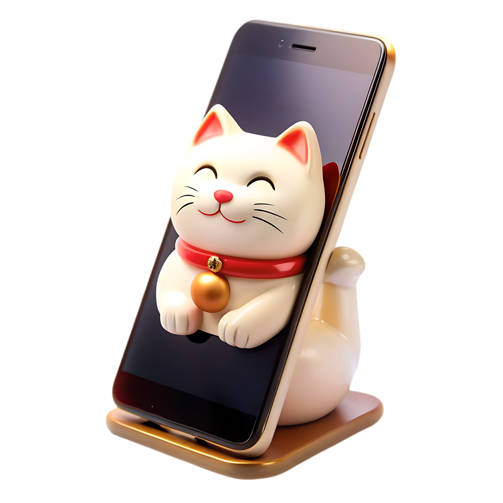 Smartphone et chat japonais