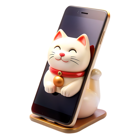 Smartphone et chat japonais