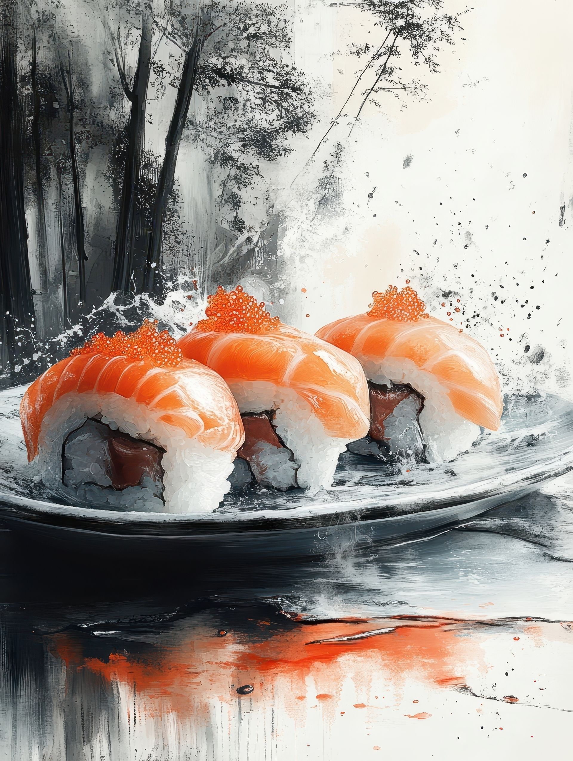 Sushis au saumon frais