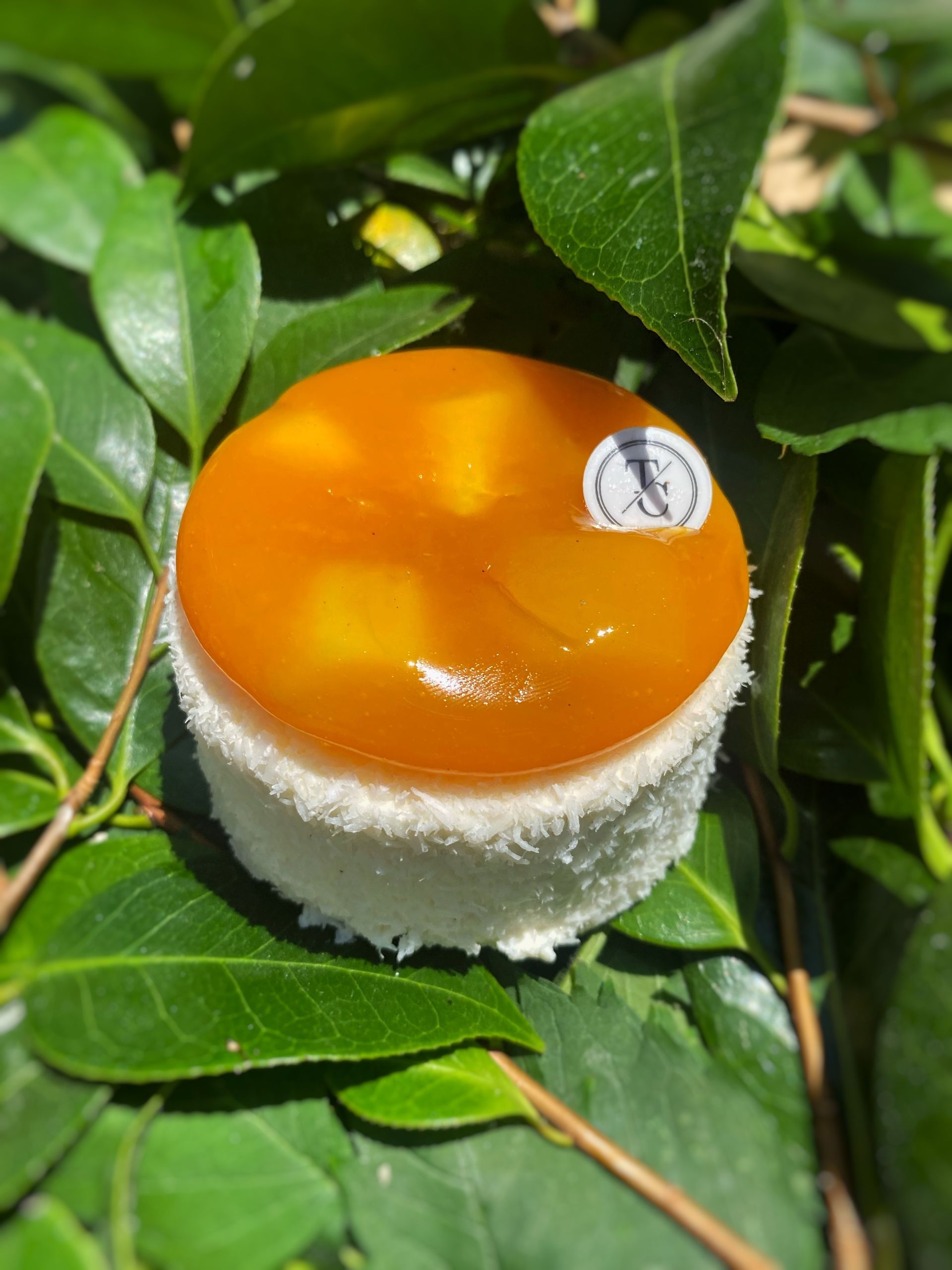 Un dessert à la mangue et à la noix de coco