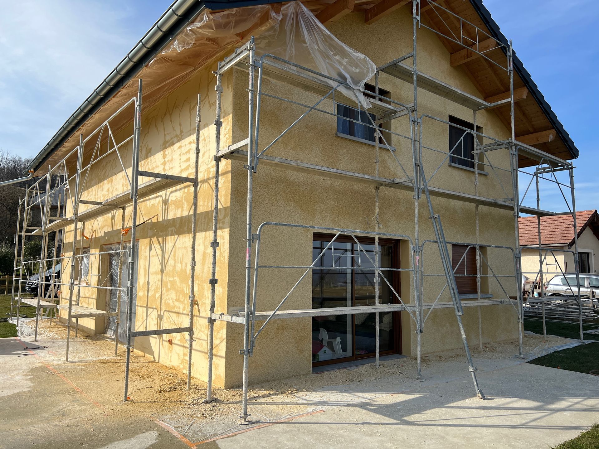 Réalisation finition écrasée sur maison neuve 1