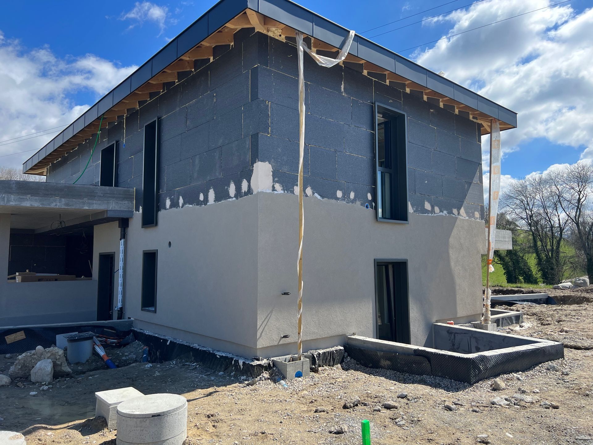 Réalisation isolation extérieur enduit gratté 1