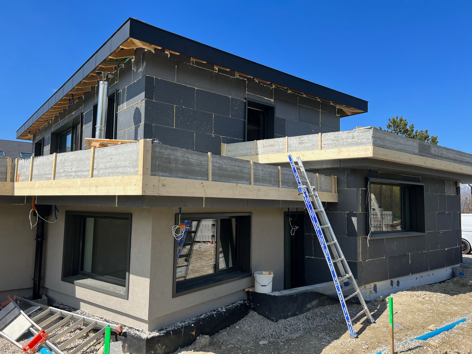 Réalisation isolation extérieur enduit gratté 3