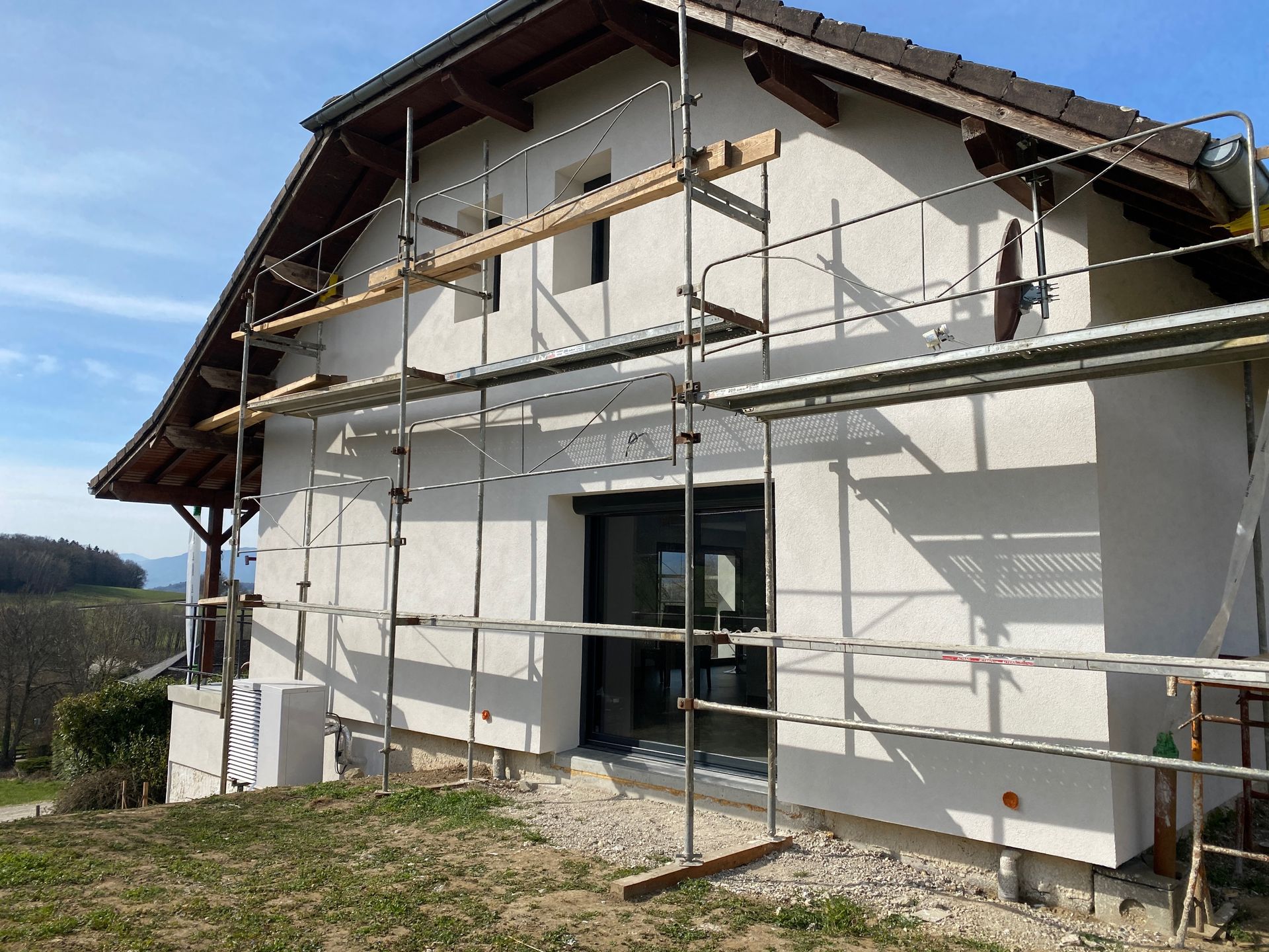 Réalisation enduit grésé sur isolant 1