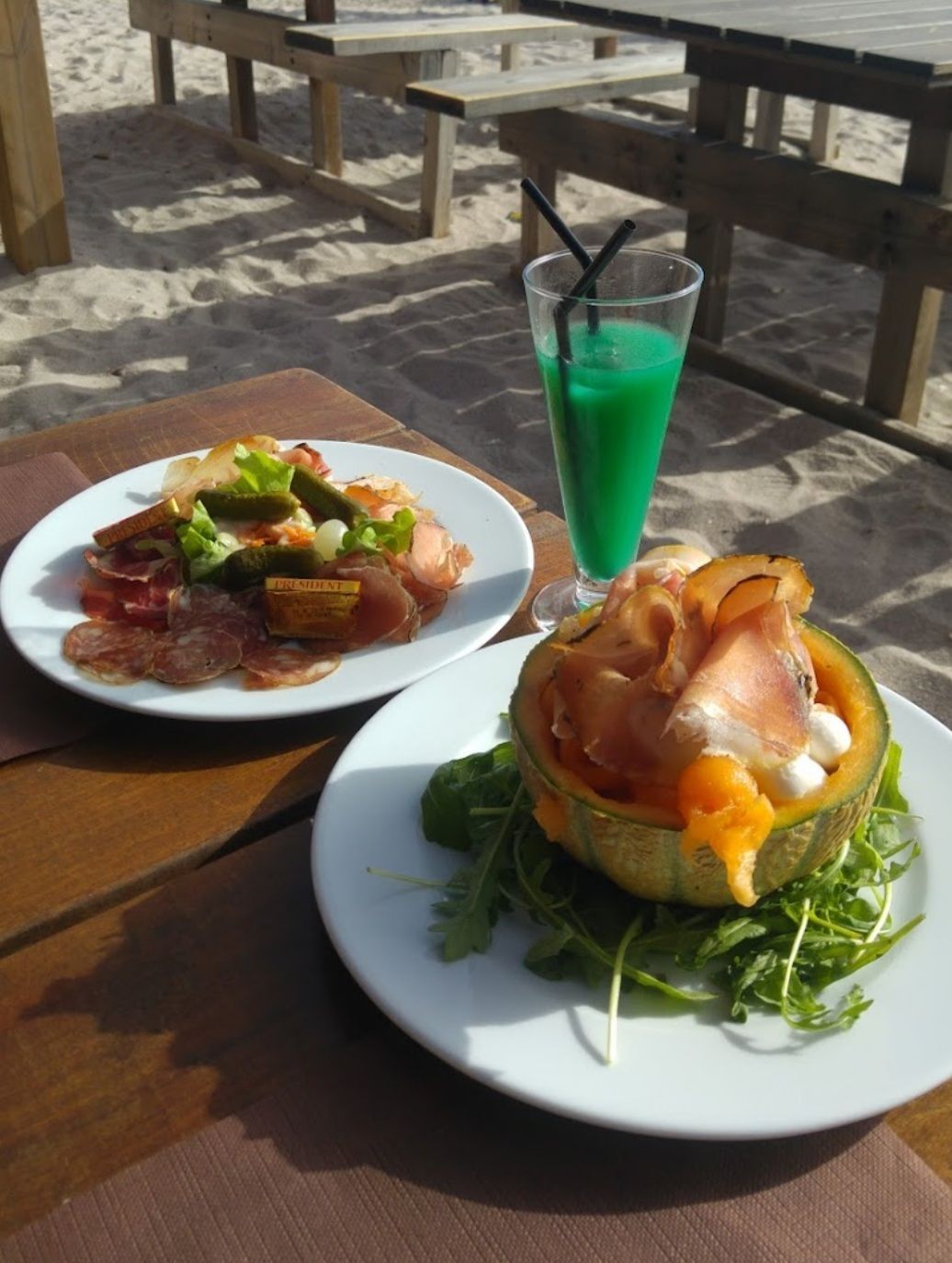 Entrée avec melon et jambon
