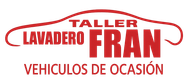 Red logo with "TALLER LAVADERO FRAN" and "VEHICULOS DE OCASION" inside a car outline.