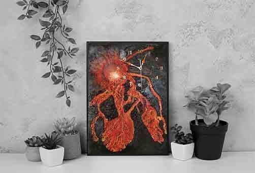 Montre déco murale artisanale originale