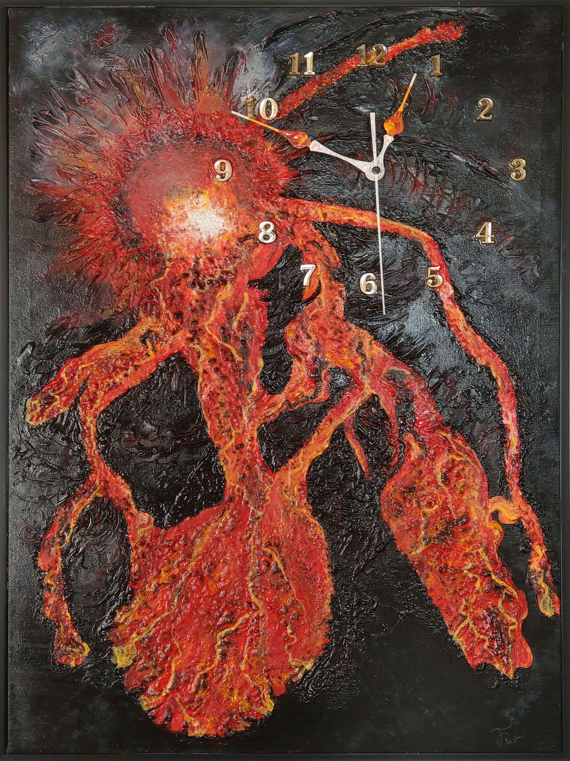 Montre déco murale artisanale originale