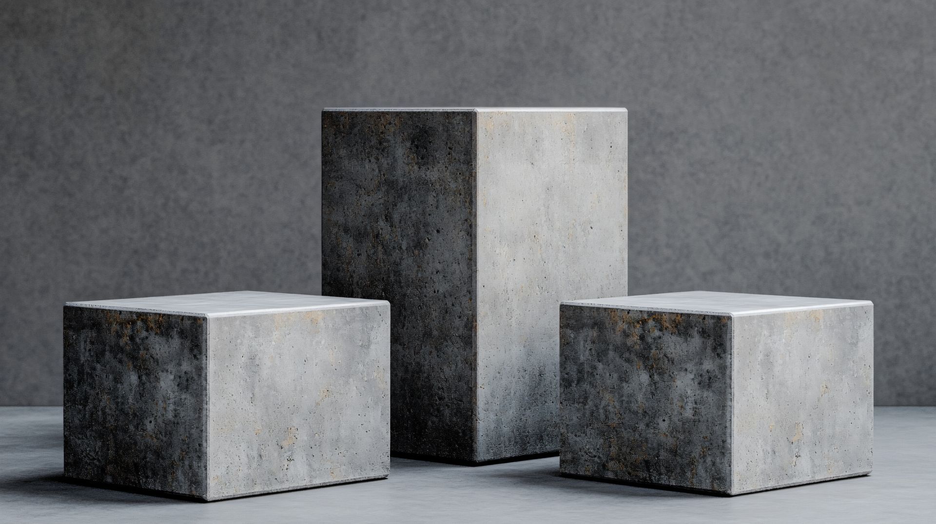 Blocs de maçonnerie en béton gris disposés côte à côte.