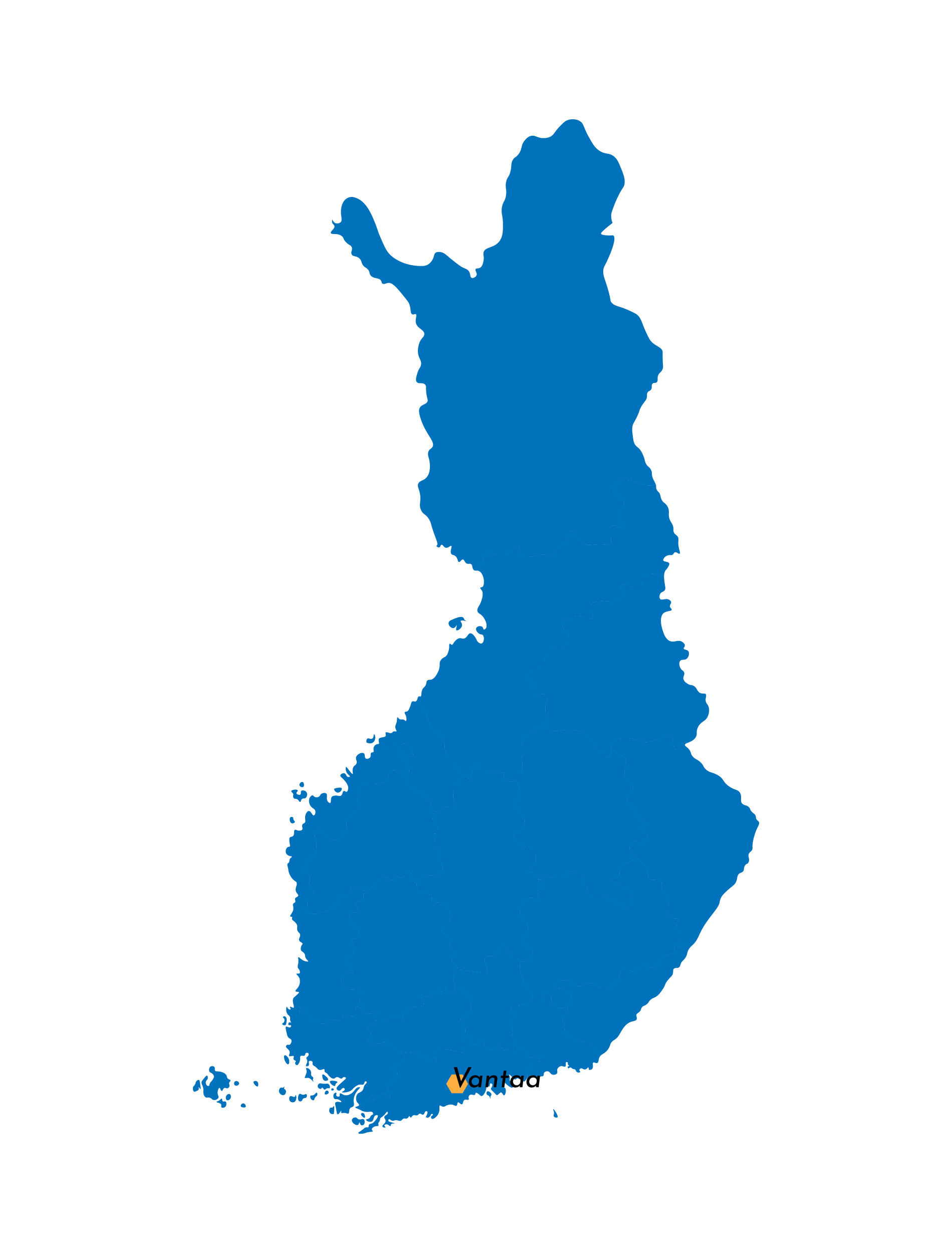 Vantaa Suomen kartalla