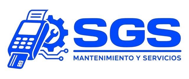 Blue SGS logo with a phone and gear icon, plus the text "Mantenimiento y Servicios"