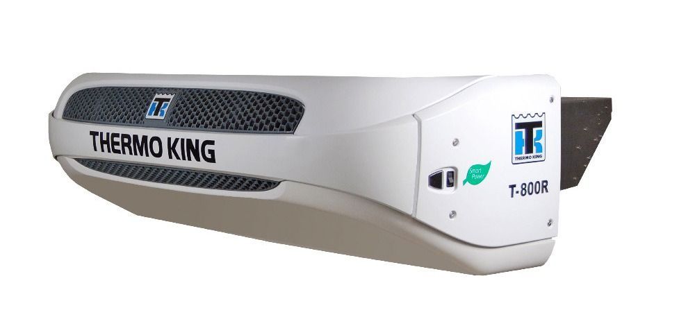 Un refrigerador Thermo King está sobre una superficie blanca.