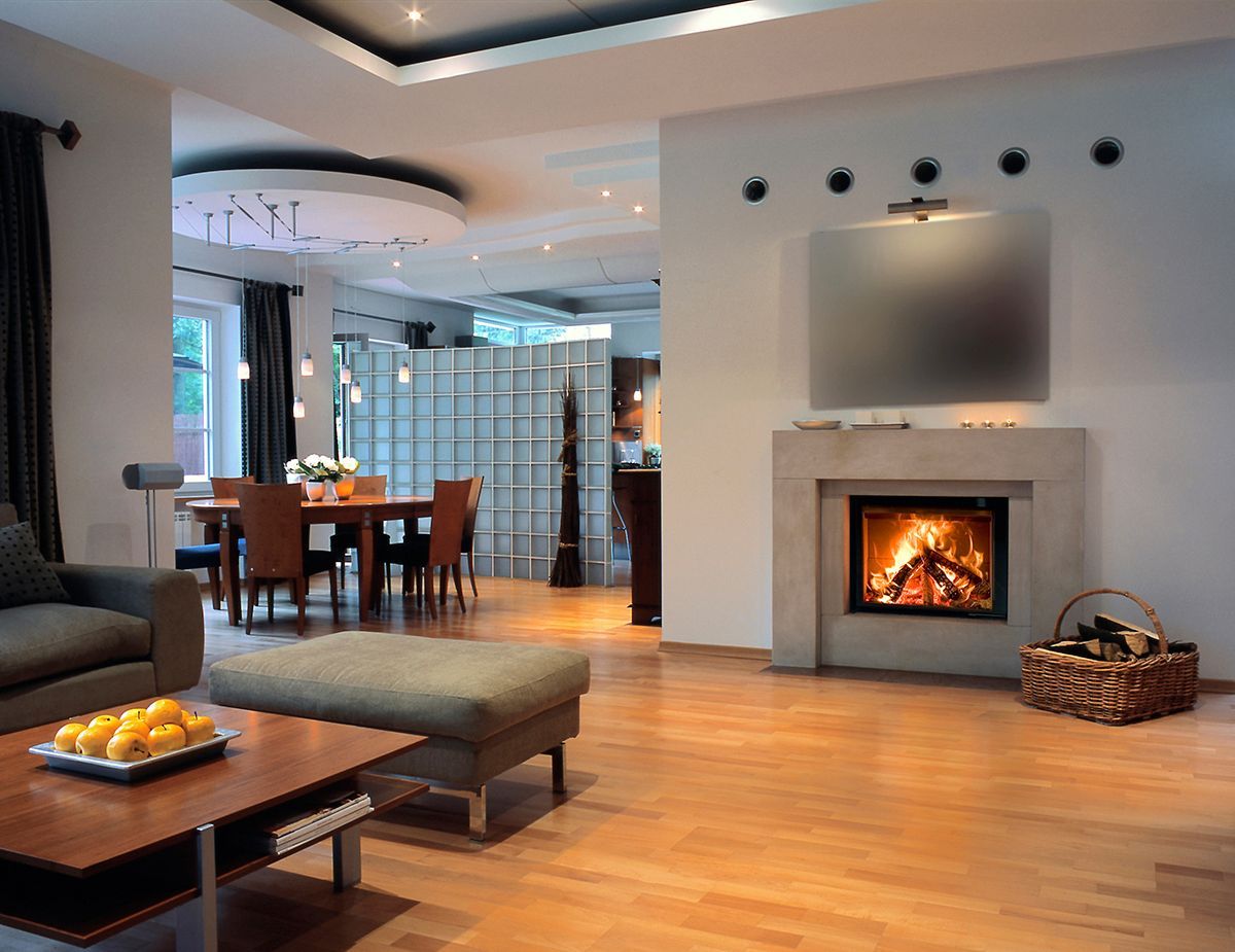 Habillage de cheminée en verre