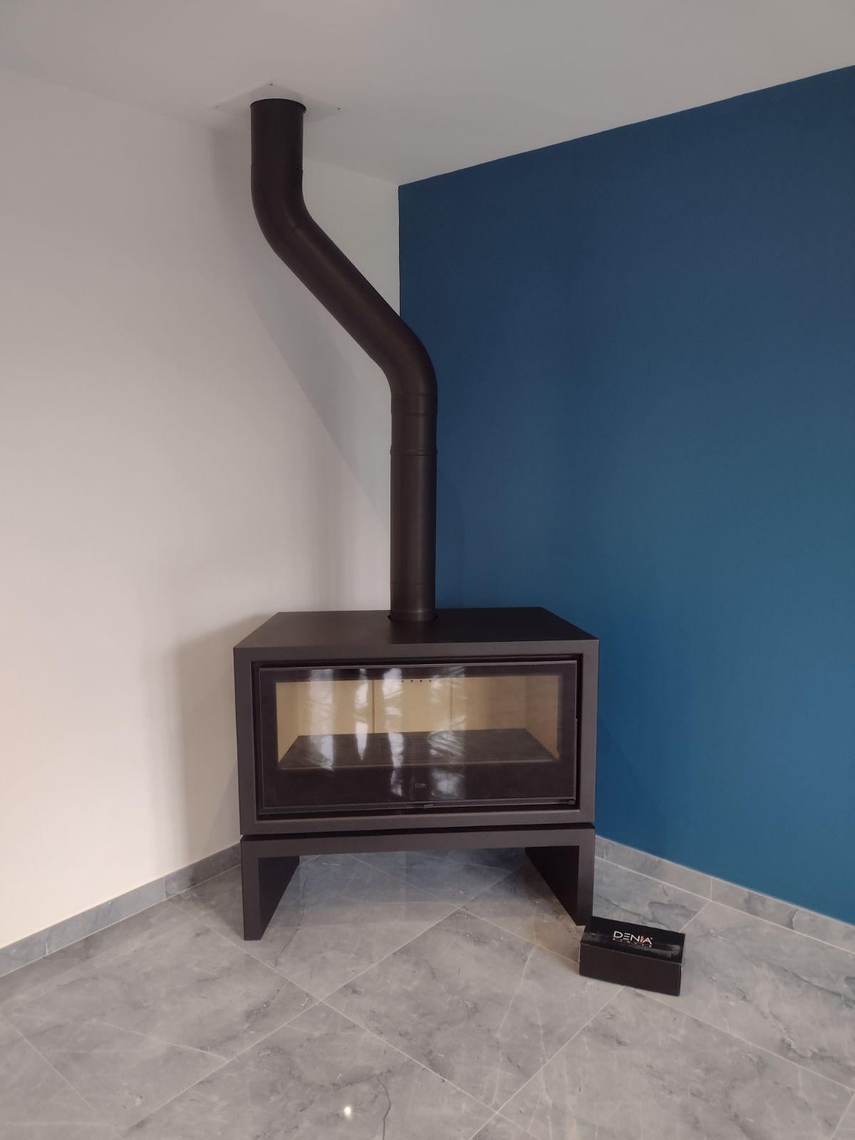 Pose d'un poêle rectangulaire