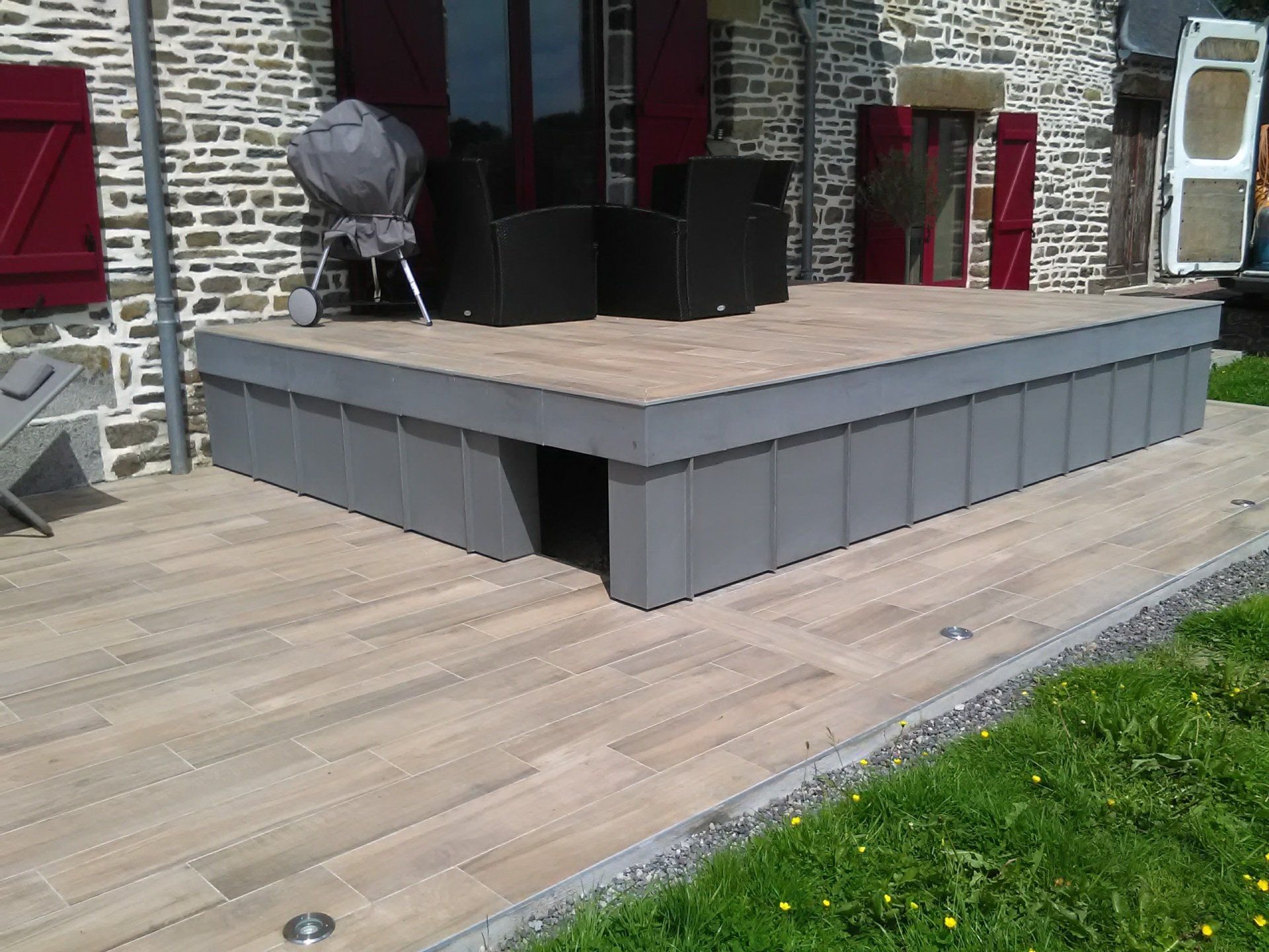 Terrasse en bois et zinc