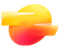 Logotipo circular abstracto de color amarillo, naranja y rosa con bandas horizontales superpuestas.