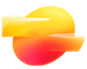 Logotipo circular abstracto de color amarillo, naranja y rosa con bandas horizontales superpuestas.