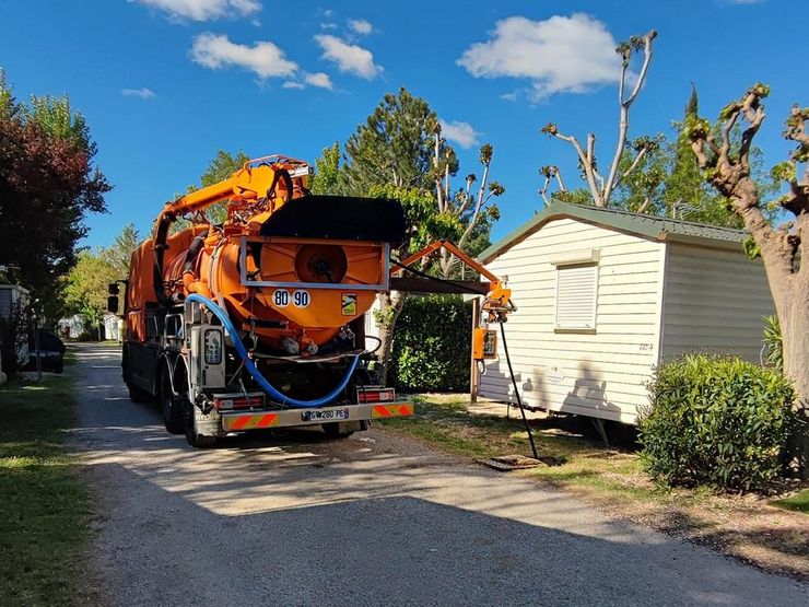 Intervention de curage dans un camping