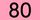 Le chiffre 80 noir sur fond rose