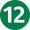 Cercle vert avec le chiffre 12 blanc à l'intérieur