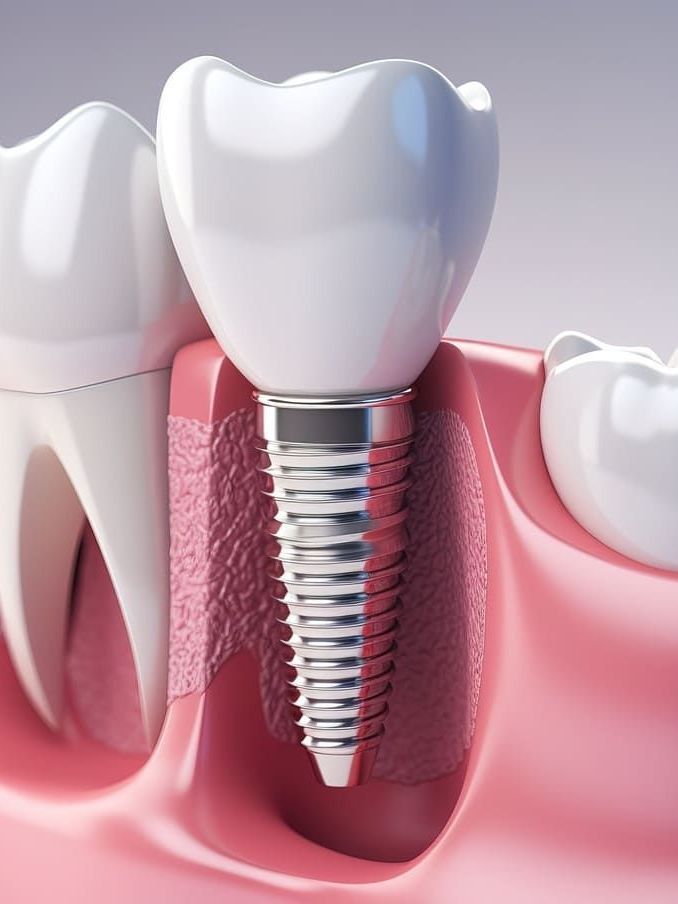 Eine 3D-Darstellung eines Zahnimplantates in der Zähne | Zahnarztpraxis am Wall Dr. Bode-Hirsch