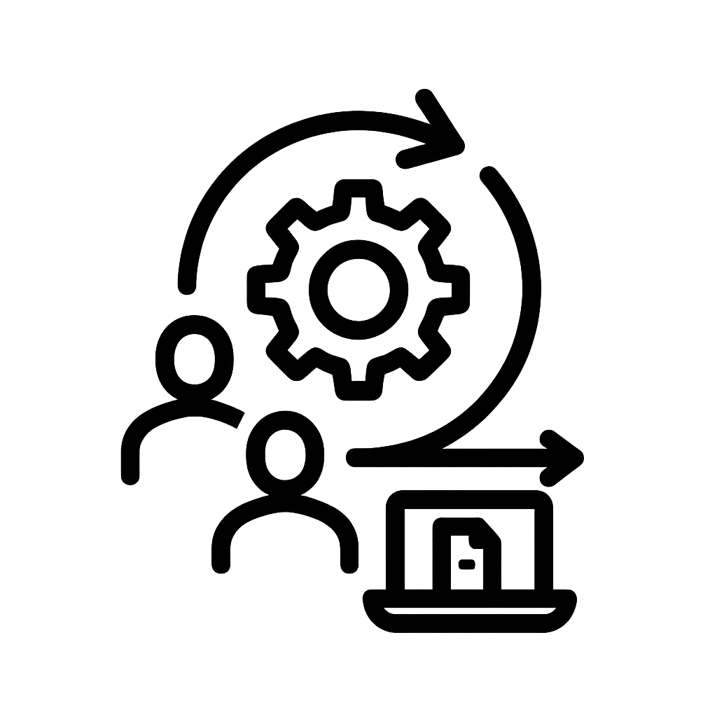 Équipe travaillant au développement logiciel, processus itératif.