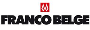 Logo de Franco Belge avec un symbole géométrique rouge et blanc au-dessus du texte noir.