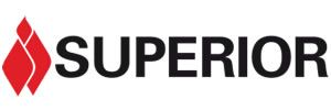 Logo de « SUPÉRIEUR » avec une icône de flamme rouge à gauche.