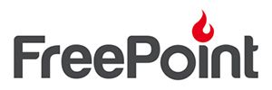 Logo FreePoint avec une flamme rouge.