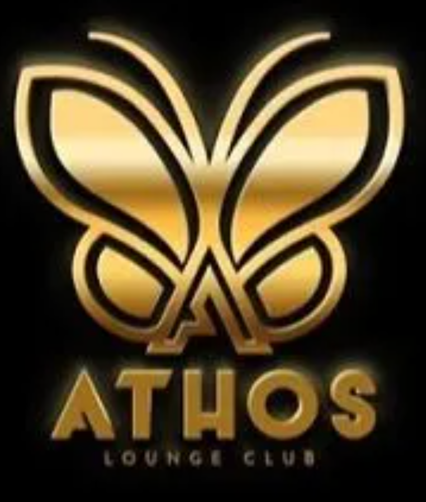El logotipo del Athos Lounge Club tiene una mariposa.